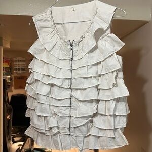 J crew ruffle shirt